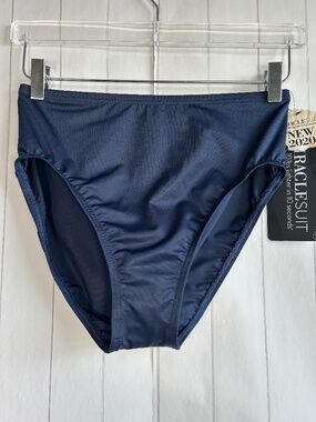 Miraclesuit size 10 Cruise basic pant swim bottom navy tummy control high waist